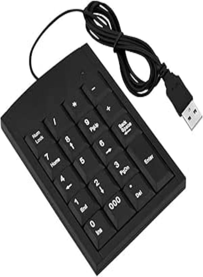 Regun USB Numeric Keypad Portable Mini USB Numeric Keypad Number Keyboard for Laptop Computer Desktop Computer Notebook PC 19 Keys